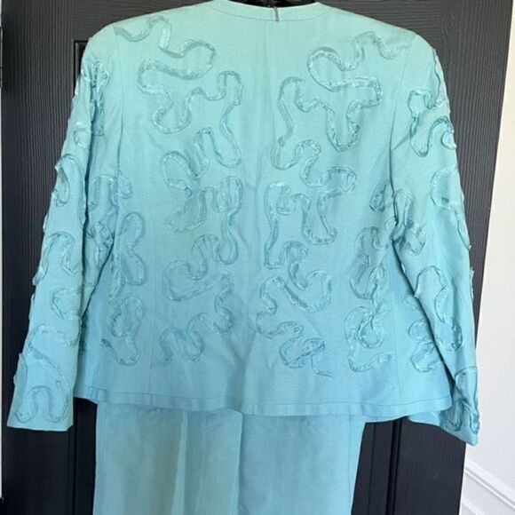 Vintage Lilli Ann 2 Piece Teal Jacket and Skirt Set - Picture 7 of 16